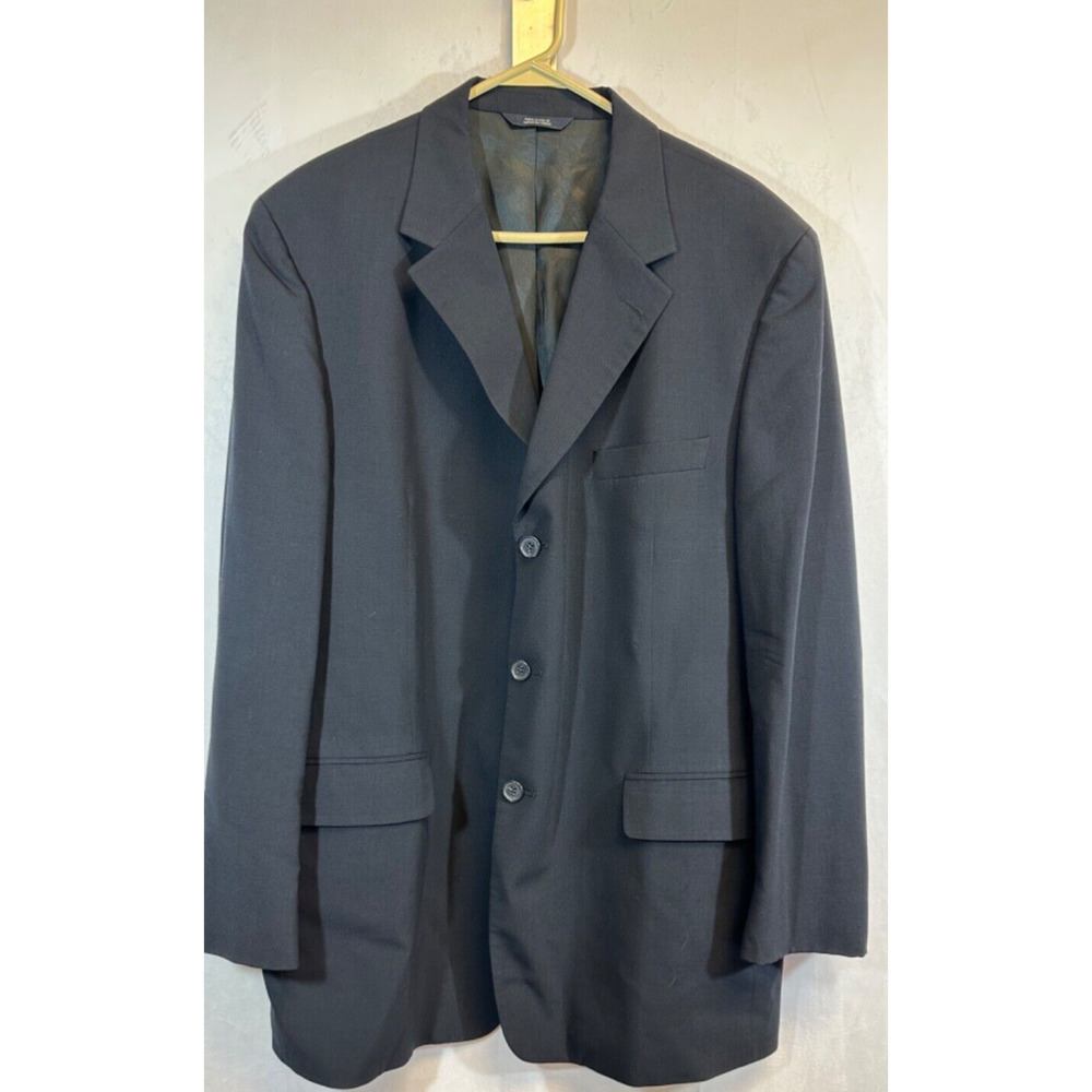 Brooks Brothers Blazer Men 44R Navy Sport Coat Three Button Wool Jacket Flaw